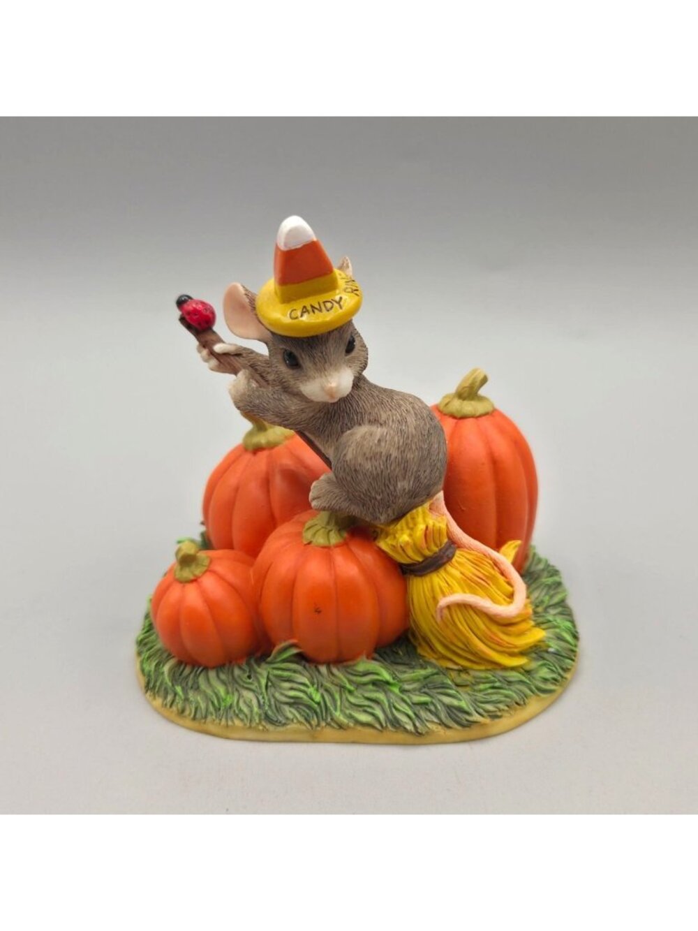 Charming Tails The Good Witch Figurine Mouse On Pumpkins Signed Dean Griff 1997